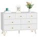 7 Drawer Dresser For Bedroom, Storage Cabinet With Golden Handles, Modern Closet Of Drawers For Living Room_maomaolike.com