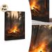Forest Campfire Painting Poster, Warm-toned Realistic Forest Campfire Scene Poster, Cozy Atmospheric Decor Suitable For Living Room, Bedroom, Cabin_maomaolike.com
