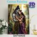 Shiva & Parvati Themed Painting Poster, Vibrant Romantic Forest Scene Poster, Exquisite Traditional Adornment Details, Ideal For Home And Prayer Room_maomaolike.com