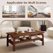 47 Inches Accent Rectangular Coffee Table Open Shelves Design,for Living Room, Bedroom, Study, Reception Room_maomaolike.com