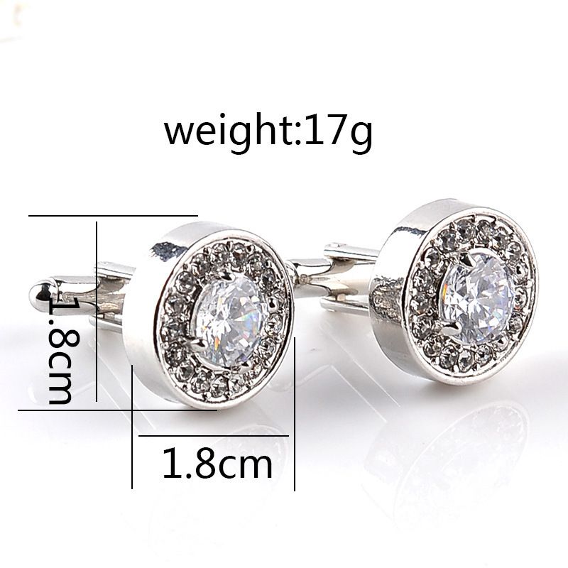 Unisex Cufflinks Round rhinestone Purple diamond white diamond cufflinks Fashion cufflinks multi-diamond super flash_maomaolike.com