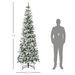 7.5ft Unlit Snow-Flocked Slim Pine Artificial Christmas Tree With Realistic Branches And 668 Tips_maomaolike.com