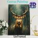 Deer Themed Painting Poster, Vintage Textured Realistic Stag Portrait Poster, Brings Rustic Natural Ambiance, Ideal For Living Room, Study And Hallway_maomaolike.com