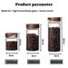 Glass Storage Jar With Wooden Lid, Airtight Kitchen Spice Dry Food Container Bottle_maomaolike.com