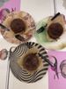 Great Artist Series Painted Bamboo Fiber Props Decoration Designer Zebra Plate High-end Color Block_maomaolike.com