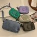 Korean Style Fabric Handheld Coin Purse For Women, Long Fashionable Three-Layer Zipper Capacity Large Screen Phone Key Bag_maomaolike.com