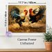 Rooster Fight Themed Painting Poster, Vibrant Impressionist Style Dynamic Dueling Roosters Scene Poster, Rich Textured Art Ideal For Farmhouse_maomaolike.com