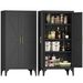 Metal Adjustable 2 Doors Metal Storage Cabinet Kitchen Pantry Cabinet With Adjustable Shelves All Steel Cabinet Locker For Kitchen, Living Room, Dining Room And Office_maomaolike.com