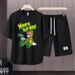 Men's Clothing 2024 Waffle Casual Summer Suit Men's Loose Teen Short sleeved T shirt Shorts Handsome Two piece Suit_maomaolike.com