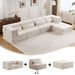 Compression Mahjong Sofa,Convertible Floor Sofa Bed,DIY Boneless Modular Sectional Sofa,No Assembly Required,Circle Fleece Fabric,Oversized 4 Seater With 1 Ottoman,White_maomaolike.com