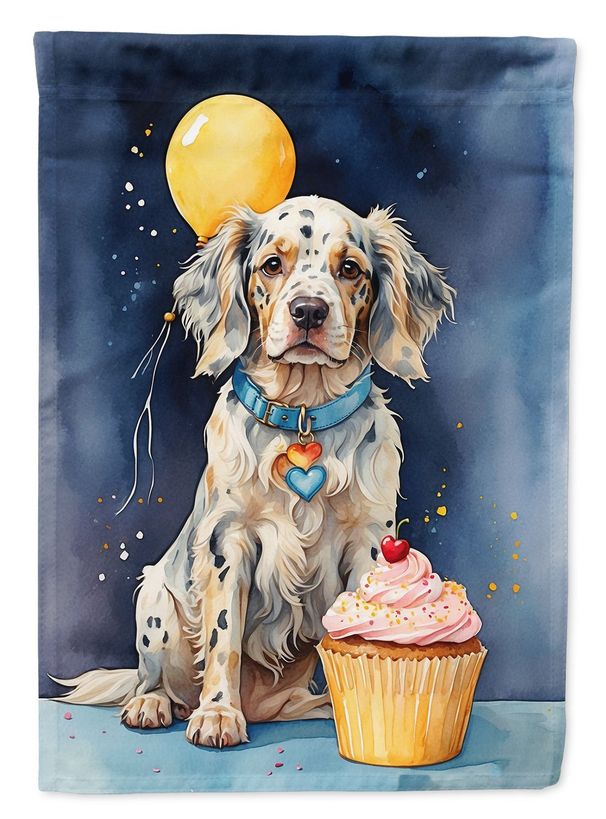 English Setter Happy Birthday Garden Flag Mailbox Flag Decorative Yard Flag Banner Outside Patio Artwork Yard Flower Beds, Garden Size, Multicolor_maomaolike.com