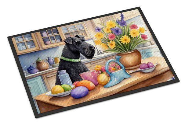 Decorating Easter Kerry Blue Terrier Doormat Front Door Mat Indoor Outdoor Rugs For Entryway, Non Slip Washable Low Pile, 24H X 36W_maomaolike.com
