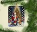 Akita And Santa Claus Porcelain Ornament Christmas Tree Hanging Decorations For Home Christmas Holiday, Rectangle, Gift, Multicolor_maomaolike.com