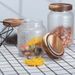 Hammered Glass Storage Jar With Acacia Wood Lid - Airtight Container For Coffee Tea Spices & Dry Goods (Decorative_maomaolike.com