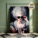 Vintage Stylish Lady Painting Poster, Edgy Retro Oil-painted Lady With Sunglasses & Bold Slogan Poster, Eye-catching Design, Ideal For Living Room_maomaolike.com