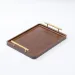 Ebony Wood Serving Tray - Gold Handle Fruit/Bread_maomaolike.com