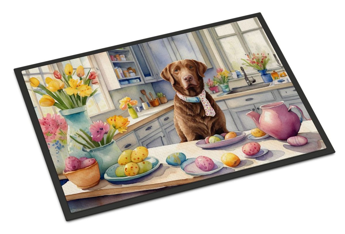 Decorating Easter Chesapeake Bay Retriever Doormat Front Door Mat Indoor Outdoor Rugs For Entryway, Non Slip Washable Low Pile, 24H X 36W_maomaolike.com