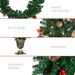 Prelit Holiday Christmas 4-Piece Set, Garland Wreath And Set Of 2 Entrance Trees With Warm White LED Lights, Red Berries, Pine Cones, Green_maomaolike.com