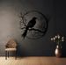 Metal Raven Crow Decor - Gothic Halloween Black Metal Wall Art Sign - Unique Halloween Garden Decor_maomaolike.com