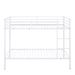 Metal Bunk Bed Twin Over Twin, Low Profile Bunk Bed Frame WithBuilt-in Ladder, High Guardrail And Metal Slats, Space-Saving Twin Size Bed Frame For Kids Teens, No Box Spring Required, White_maomaolike.com