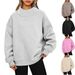 Women's sweatshirt long sleeve turtleneck pullover sweatshirt casual sweatshirt fleece top_maomaolike.com