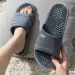 Solid Colour Men's Slippers Bathroom Anti-slip Massage Sandals Women Simple Soft Bottom Health Shoes Zapatillas Casa_maomaolike.com