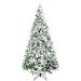 9' Tall Unlit Snow Flocked Pine Artificial Christmas Tree With Realistic Branches, Green_maomaolike.com