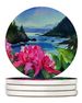 Washington Coast Rhododendrons In Watercolor Large Sandstone Coasters Pack Of 4 Absorbent Round Coasters Decor Gifts For Men Or Women, 4 In, Multicolor_maomaolike.com