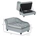 PawHut Luxury Fancy Dog Bed For Small Dogs With Hidden Storage, Small Dog Couch With Soft 3" Foam, Dog Sofa Bed, Cushy Dog Bed, Modern Pet Furniture For Puppies And Little Breeds, Gray_maomaolike.com