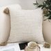 SOGA 2X 50cm Beige Rib Knit Throw Pillow Cover_maomaolike.com