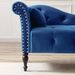 Aijia 60.6" Velvet Chaise Lounge Buttons Tufted Nailhead Trimmed Solid Wood Legs With 1 Pillow,Burgundy (Left Arm Design As Shown In The Picture)_maomaolike.com