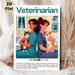 Veterinarian Themed Painting Poster, Warm Vivid Veterinarian With Cat & Dog Poster, Informative Decorative Piece Ideal For Veterinary Clinics, Pet_maomaolike.com