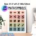 Math Symbols Painting Poster, Pastel Color Block Minimalist Typographic Poster, Educational Clear Math Symbols Decor, Ideal For Study Room, Office_maomaolike.com