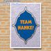 Team Nanke Themed Painting Poster, Elegant Paisley Patterned Poster, Lavender-toned With Silver Ornate Details And Bold Orange Lettering, Fosters Team_maomaolike.com