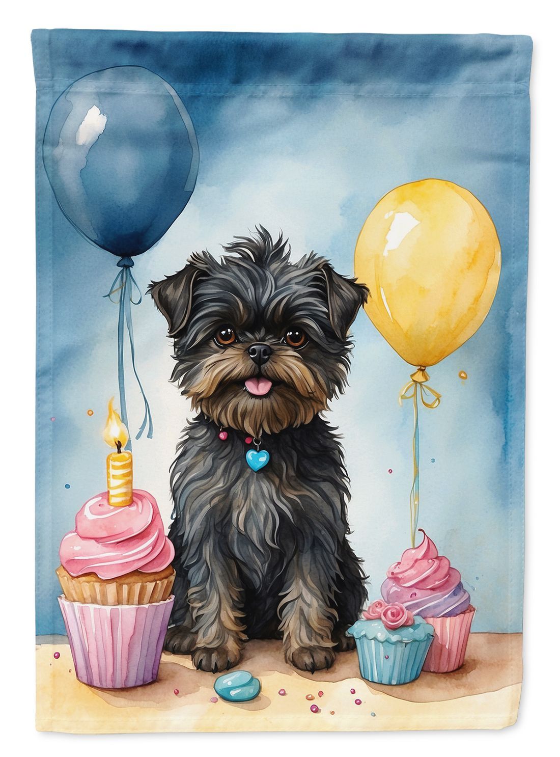 Affenpinscher Happy Birthday House Flag Large Porch Sleeve Pole Decorative Outside Yard Banner Artwork Wall Hanging, Polyester, House Size, Multicolor_maomaolike.com