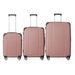 3-Piece Lightweight ABS Hardshell Luggage Set (20", 24", 26") In Rice Brown With Spinner Wheels, TSA Lock, And Adjustable Telescopic Handle - Durable Travel Suitcases_maomaolike.com