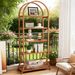 5-Tier Bookshelf, 70.8" Open Bookcase Arched Display Rack_maomaolike.com