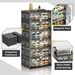 6 Tiers 12 Pairs Hard Plastic Shoe Storage Organizer Cabinet For Entryway, Large Stackable Collapsible Sneaker Shoe Box Organizer For Closet, Portable Folding Shoe Cabinet With Doors, Black_maomaolike.com