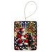 Rottweiler And Santa Claus Porcelain Ornament Christmas Tree Hanging Decorations For Home Christmas Holiday, Rectangle, Gift, Multicolor_maomaolike.com
