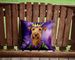 Irish Terrier King Of Mardi Gras Throw Pillow Machine Washable, Indoor Outdoor Decorative Pillow For Couch, Bed Or Patio, 14Hx14W_maomaolike.com
