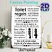 Toilet Rules Painting Poster, Vintage Distressed Black-and-white Humorous Toilet Rules With Gender Icons Poster, Lighthearted Toilet Etiquette_maomaolike.com