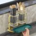 Light Luxury Tube Wall Mounted Multifunctional Kitchen Cage Knife Holder Integrated Rack Spoon Chopstick Storage Box_maomaolike.com