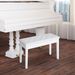 Piano Bench, Duet Piano Chair With Leather Padded Cushion And Wooden Frame, Button Tufted Keyboard Bench, White_maomaolike.com
