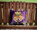 Chow Chow King Of Mardi Gras Throw Pillow Machine Washable, Indoor Outdoor Decorative Pillow For Couch, Bed Or Patio, 14Hx14W_maomaolike.com