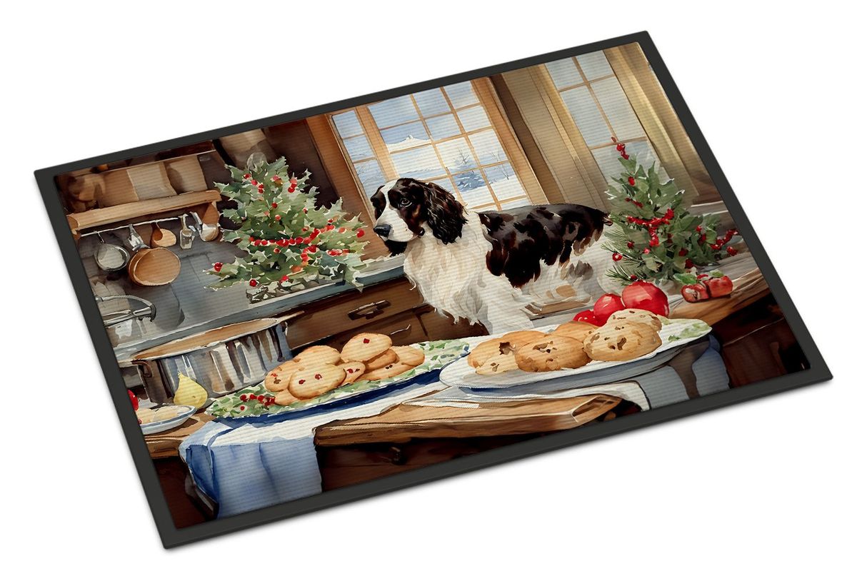 English Cocker Spaniel Christmas Cookies Doormat Front Door Mat Indoor Outdoor Rugs For Entryway, Non Slip Washable Low Pile, 24H X 36W_maomaolike.com
