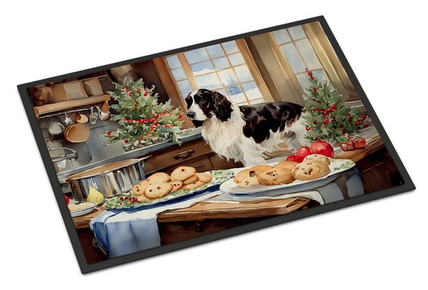 English Cocker Spaniel Christmas Cookies Doormat Front Door Mat Indoor Outdoor Rugs For Entryway, Non Slip Washable Low Pile, 24H X 36W_maomaolike.com