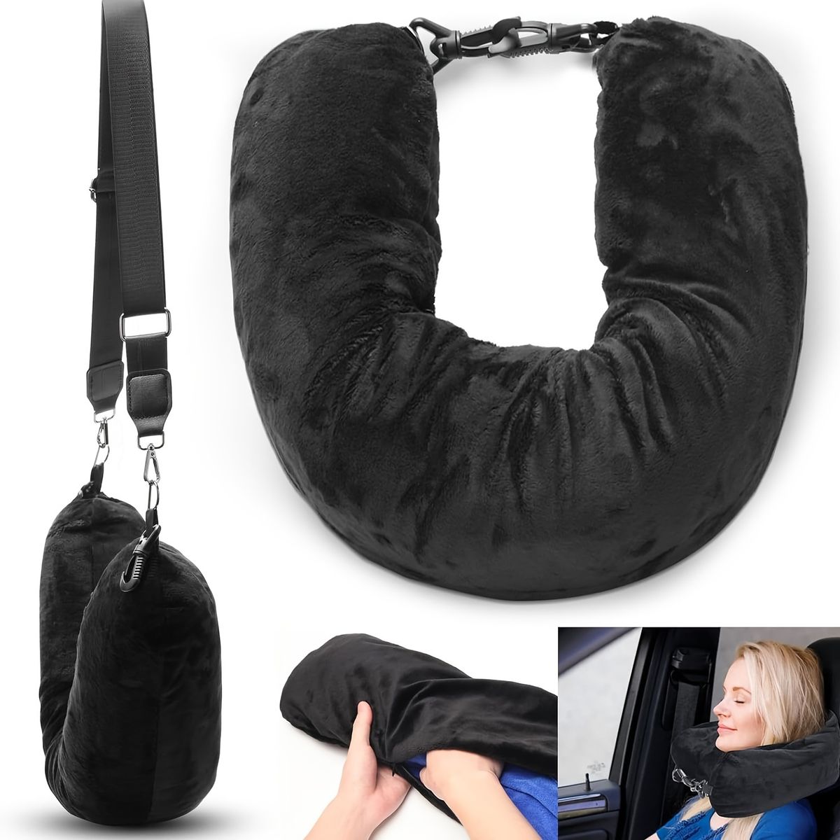 1pc Travel U-Shaped Pillow Can Be Filled With Clothes Daily Necessities, Making It Convenient And Quick To Carry_maomaolike.com