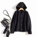 Women's Clothing quality double sided wool coat with hood and short button for women_maomaolike.com