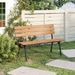 47 Inch Outdoor Acacia Wood Bench With Metal Frame And Slatted Seat_maomaolike.com