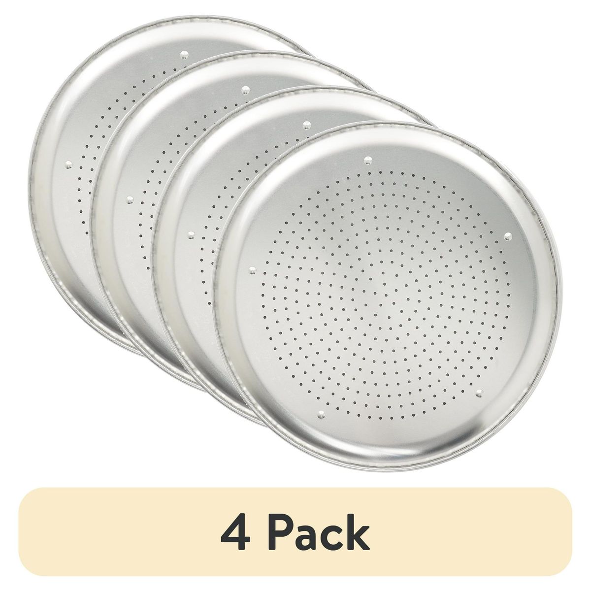 (4 Pack) Nordic Ware Naturals 16" Aluminum Air Crisp Pizza Pan, Silver_maomaolike.com